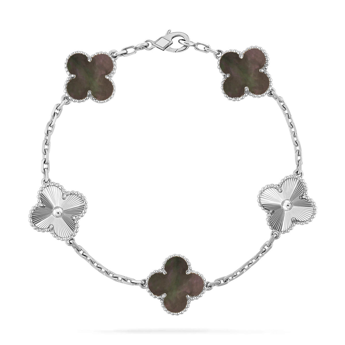 [Stellar Jewelry] CLOVER 5 MOTIF GRAY MOP BRACELET COLLECTION