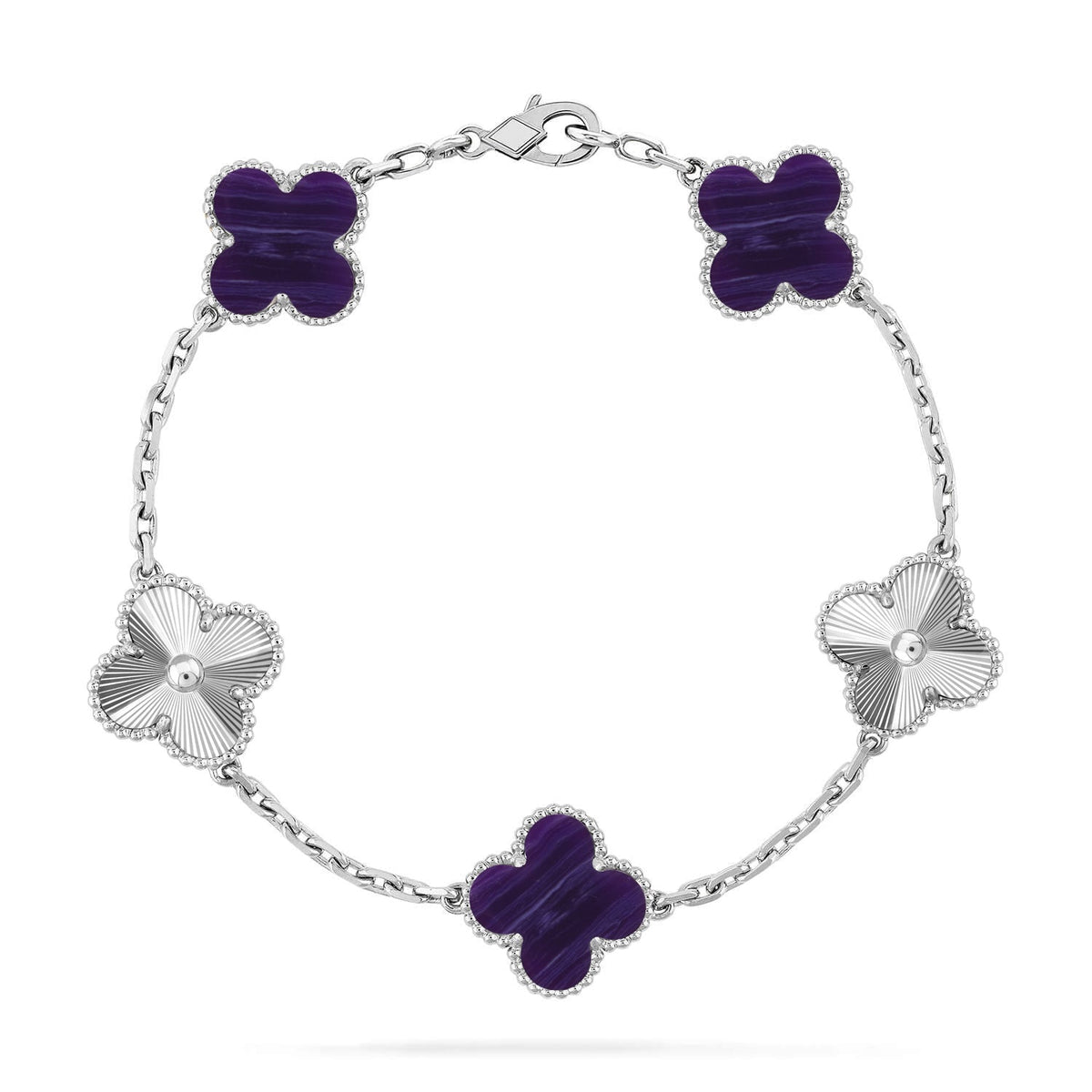 [Stellar Jewelry]CLOVER 5 MOTIF PURPLE STRIPES BRACELET COLLECTION