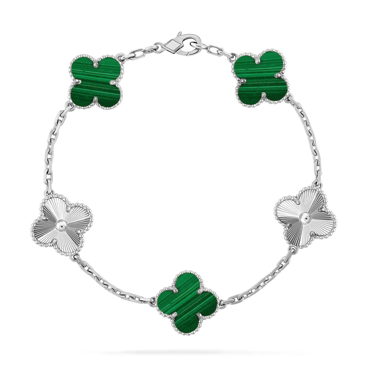 [Stellar Jewelry] CLOVER 5 MOTIF MALACHITE BRACELET COLLECTION