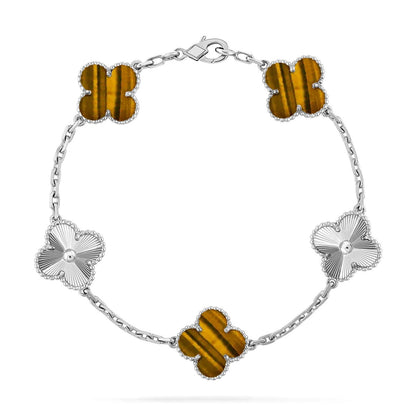 [Stellar Jewelry] CLOVER 5 MOTIFS TIGER EYE BRACELET COLLECTION