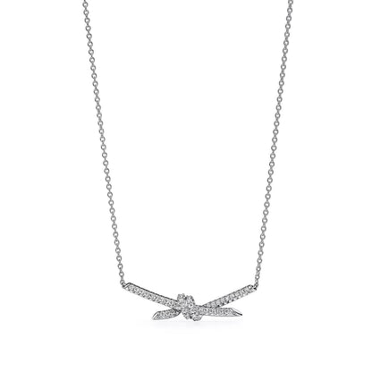 [Stellar jewels]KNOT PENDANT SILVER DIAMOND NECKLACE