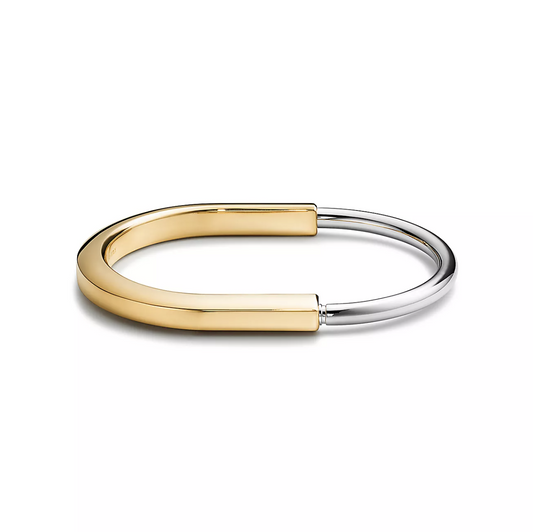 [Stellar jewels]LOCK BRACELET YELLOW AND WHITE GOLD