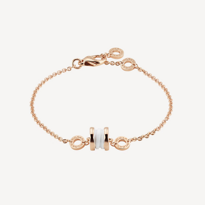 [Stellar Jewelry]ZERO 1 SOFT PINK GOLD AND WHITE CERAMIC BRACELET