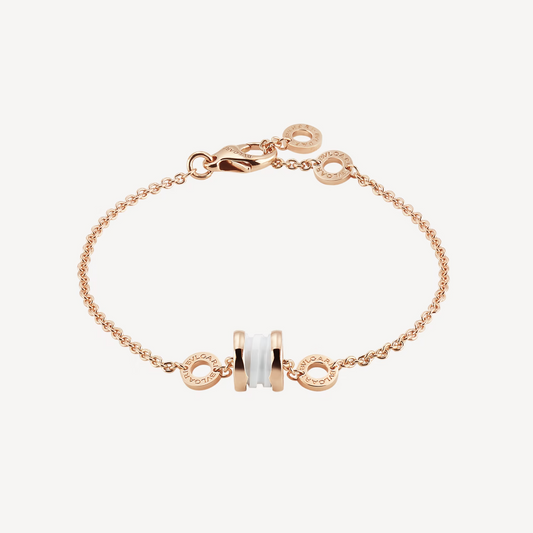 [Stellar Jewelry]ZERO 1 SOFT PINK GOLD AND WHITE CERAMIC BRACELET