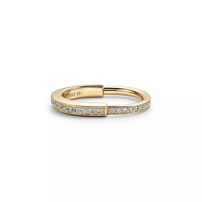 [Stellar jewels]LOCK RING GOLD DIAMOND PAVED
