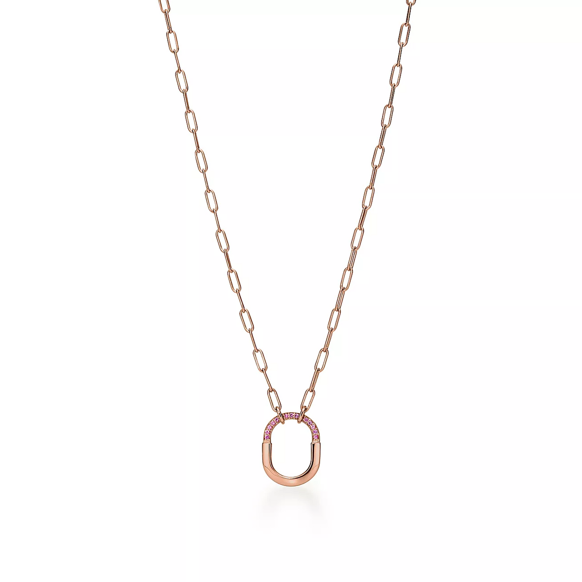 [Stellar jewels]LOCK SMALL PENDANT PINK DIAMOND PINK GOLD NECKLACE