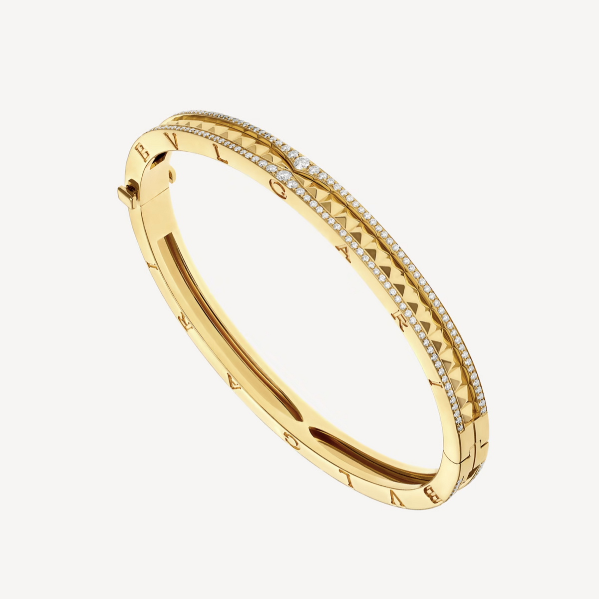 [Stellar Jewelry]ZERO 1 SPIRAL AND PAVED DIAMOND GOLD BRACELET