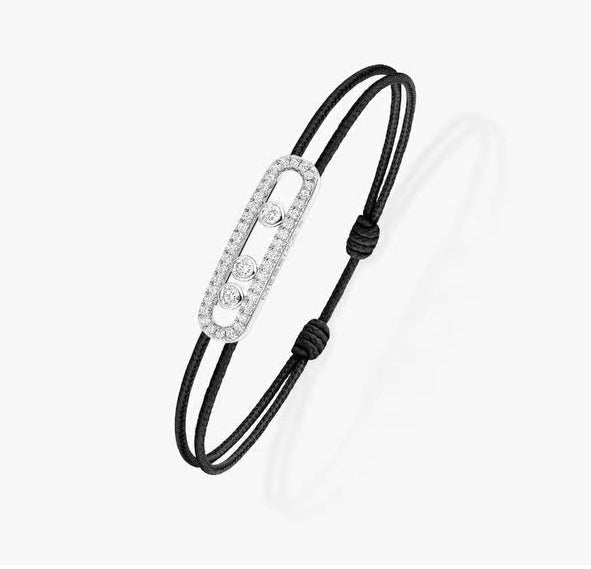 [Stellar Jewelry]Care(Medium-3.5mm) pink cord pavé bracelet
