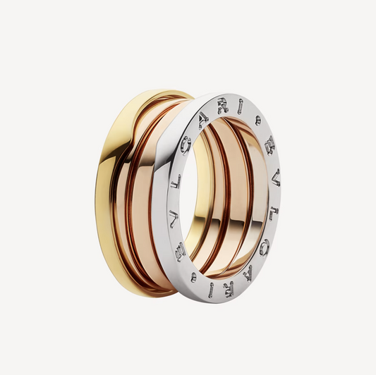 [Stellar Jewelry]ZERO 1 THREE-BAND ROSE WHITE AND YELLOW RING