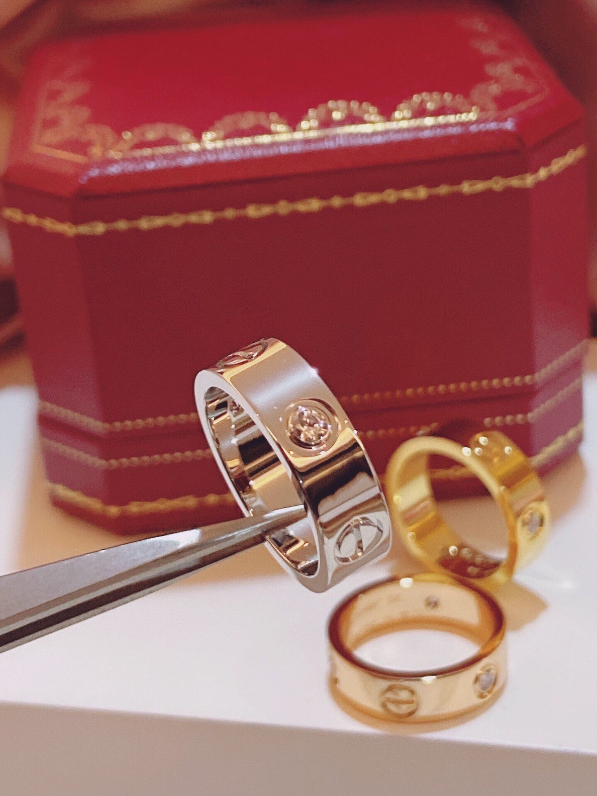 [Stellar Jewelry]Three-Diamond Ring