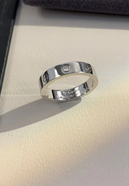 [Stellar Jewelry]LOVE RING 4MM 1 DIAMOND SILVER