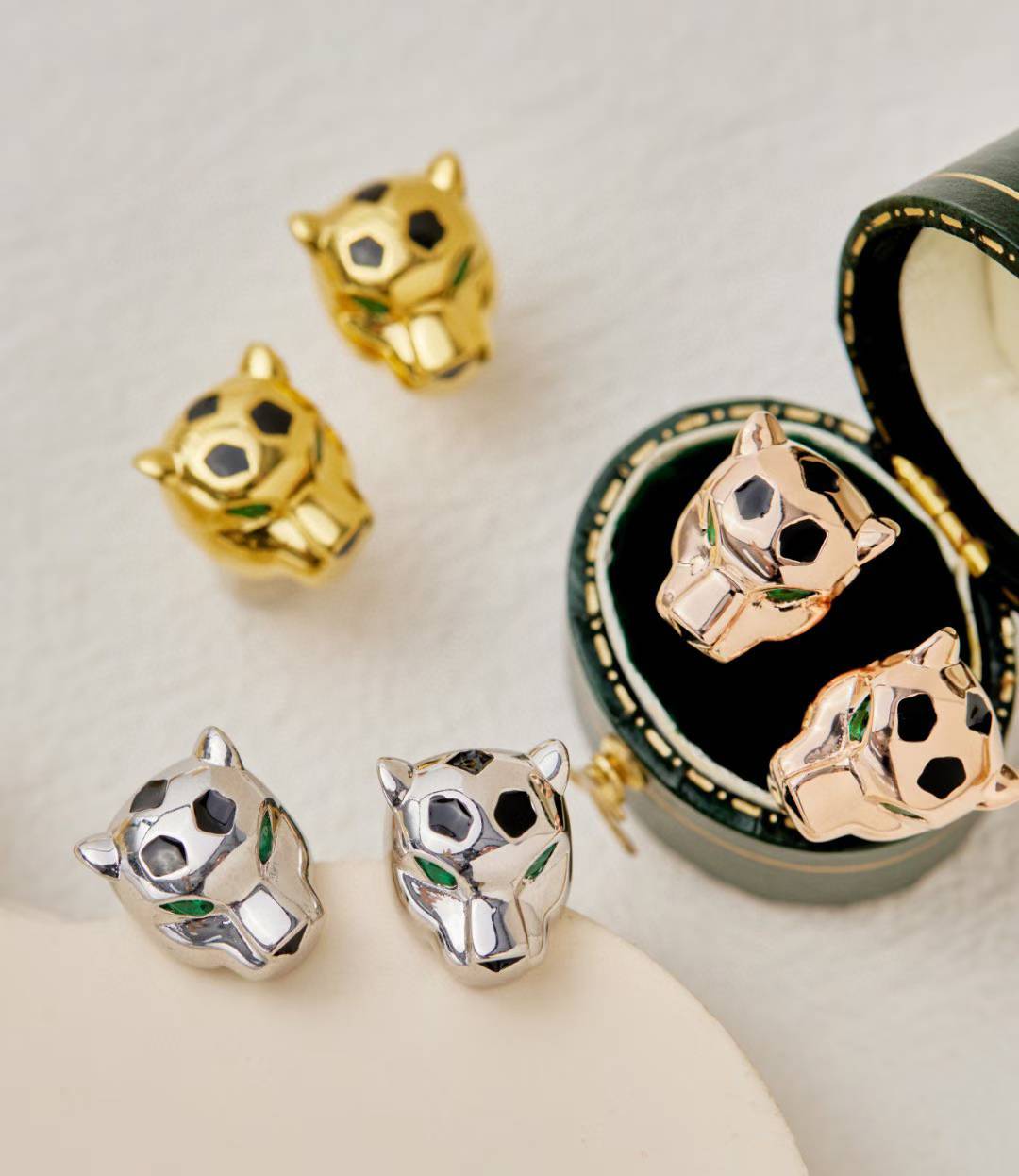 [Stellar Jewelry]CHRRTAH-PRINT STUD EARRINGS, THREE COLORS
