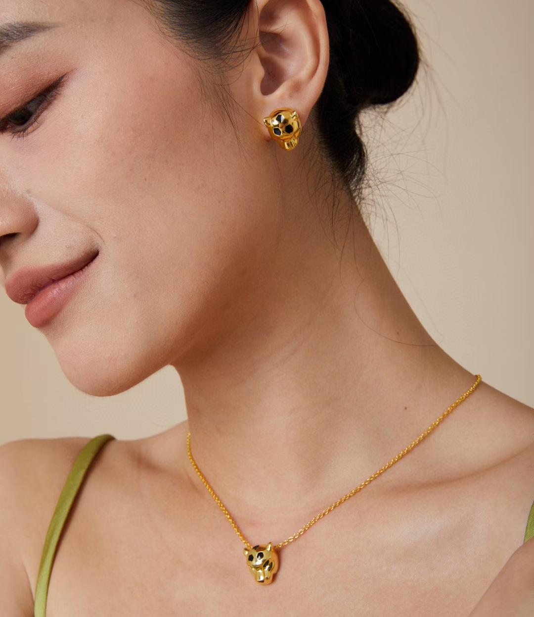 [Stellar Jewelry]CHRRTAH-PRINT STUD EARRINGS, THREE COLORS