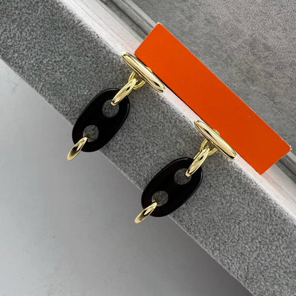 [Stellar Jewelry]BROWN PIG NOSE EARRINGS