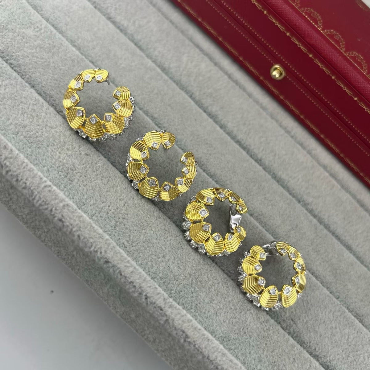 [Stellar Jewelry]COFFEE BEAN TWO-TONE EAR CUFFS