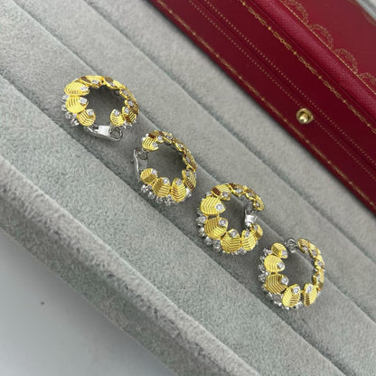 [Stellar Jewelry]COFFEE BEAN TWO-TONE EAR CUFFS