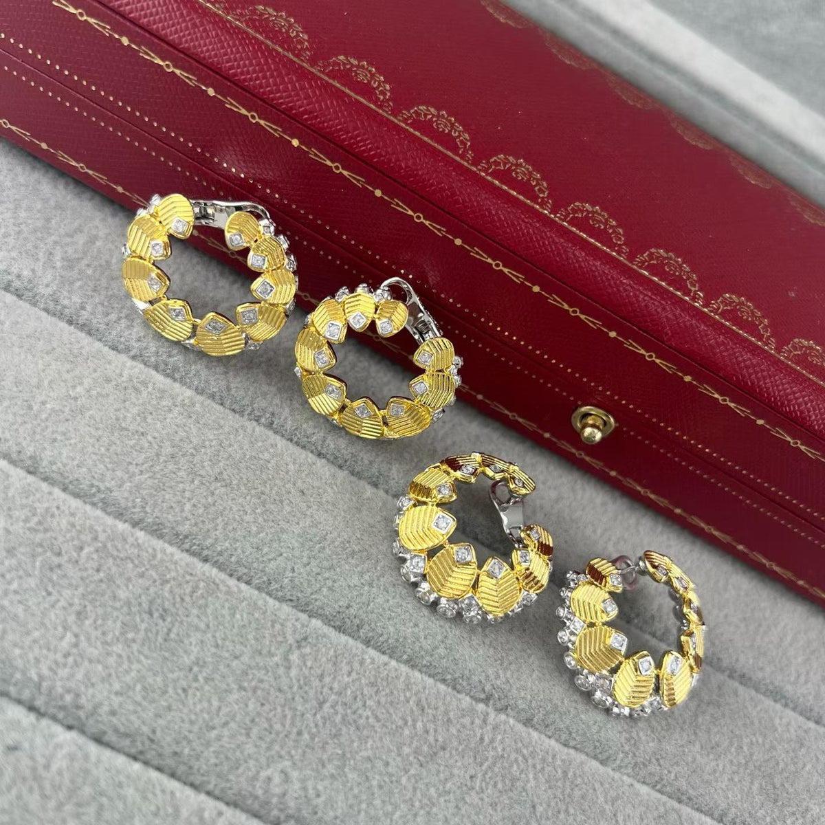 [Stellar Jewelry]COFFEE BEAN TWO-TONE EAR CUFFS