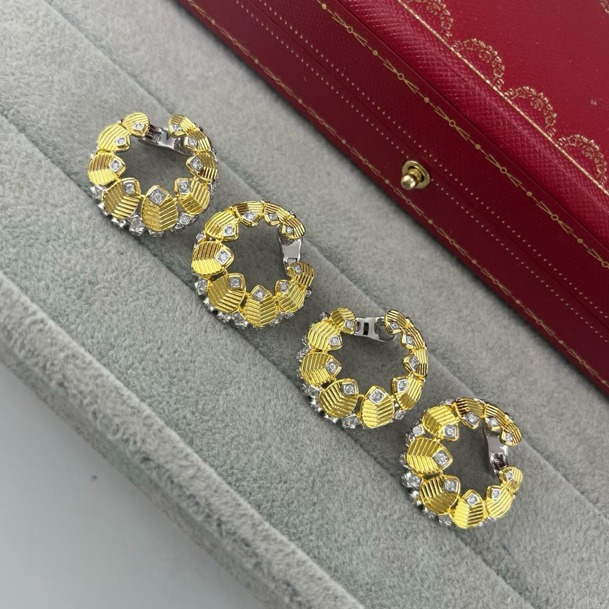 [Stellar Jewelry]COFFEE BEAN TWO-TONE EAR CUFFS