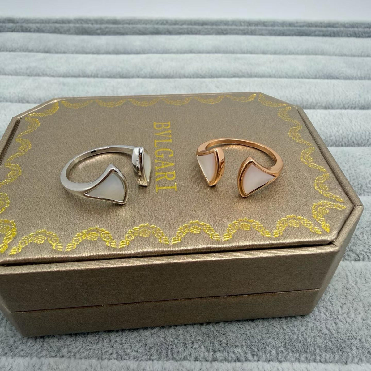 [Stellar Jewelry]FAN SHAPE DOUBLE SHELL OPEN RING
