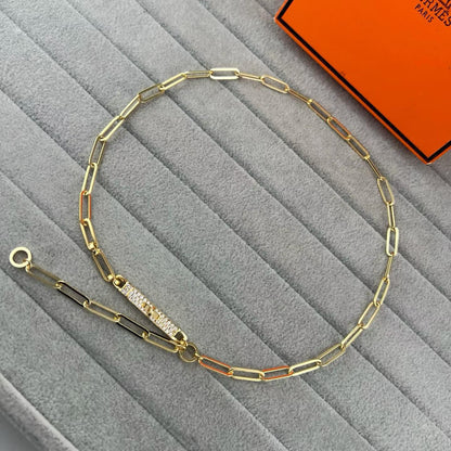 [Stellar Jewelry]FULL PAVE PIG NOSE CLASP NECKLACE