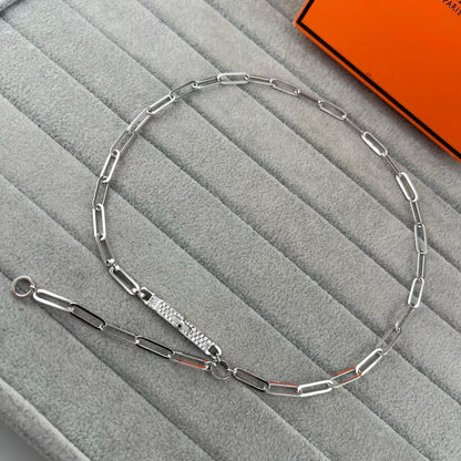 [Stellar Jewelry]FULL PAVE PIG NOSE CLASP NECKLACE