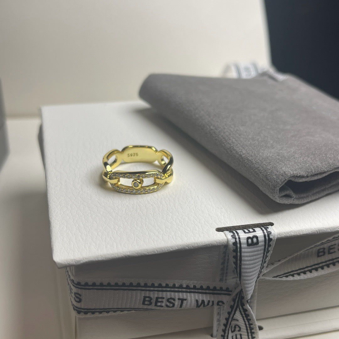 [Stellar Jewelry]Sliding Single Diamond Ring