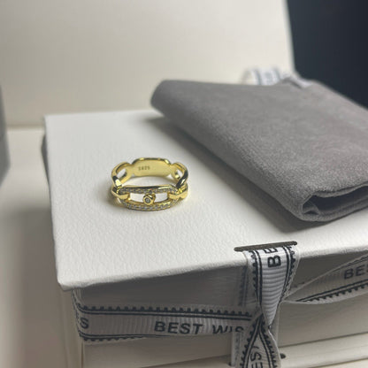 [Stellar Jewelry]Sliding Single Diamond Ring
