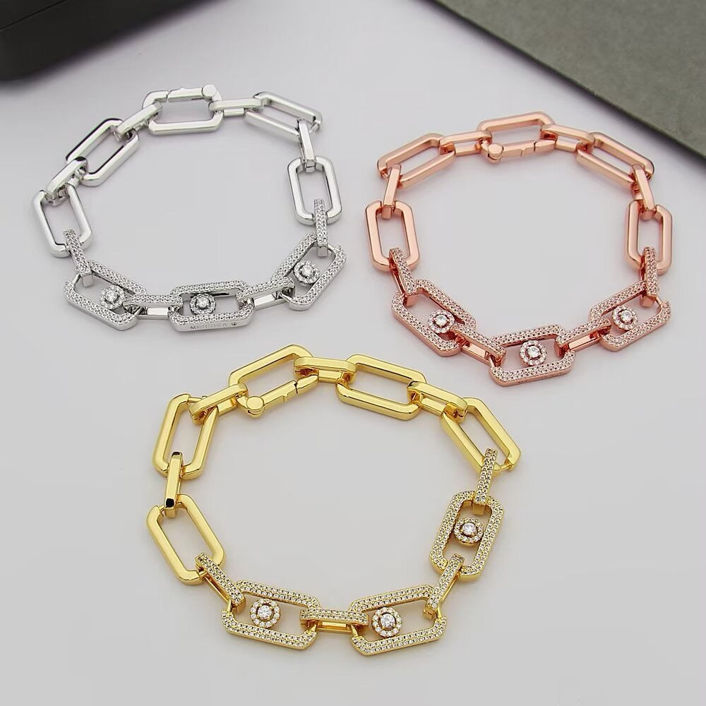 [Stellar Jewelry]Large Full Diamond Unisex Sliding Bracelet with Moissanite