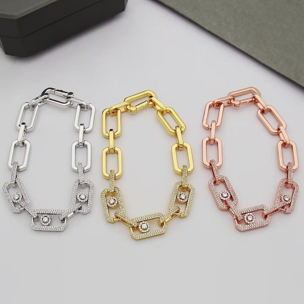 [Stellar Jewelry]Large Full Diamond Unisex Sliding Bracelet with Moissanite