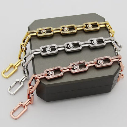 [Stellar Jewelry]Large Full Diamond Unisex Sliding Bracelet with Moissanite
