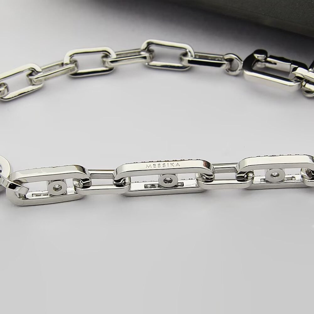 [Stellar Jewelry]Move Link Pave Diamond Necklace