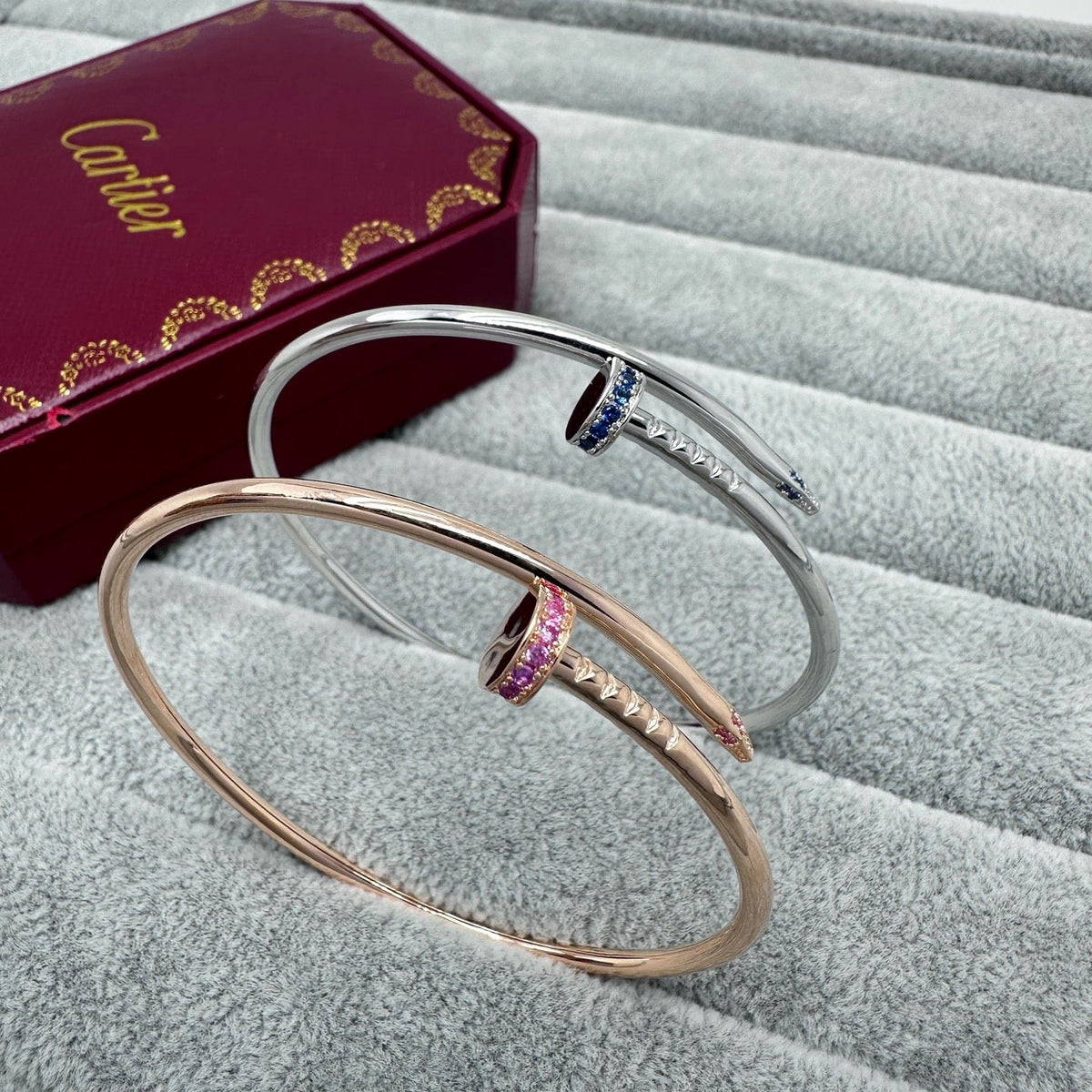 [Stellar Jewelry]JUSTE BRACELET 2.5MM PINK STONES AT BOTH ENDS