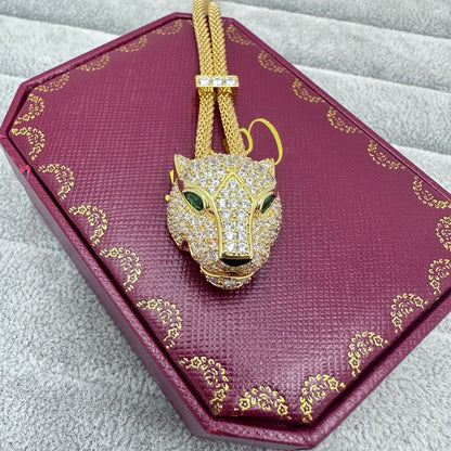 [Stellar Jewelry]FULL STONE BIG LEOPARD HEAD NECKLACE