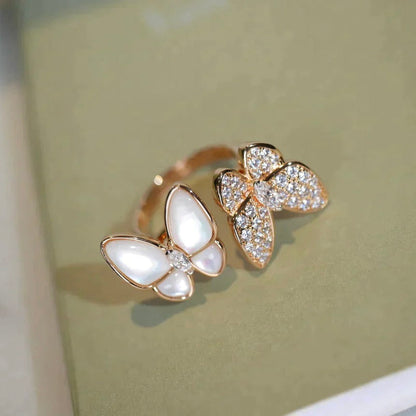 [Stellar Jewelry]TWIN BUTTERFLY DIAMOND MOP RING