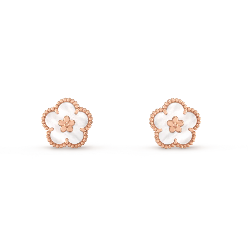 [Stellar Jewelry]LUCKY PINK GOLD WHITE MOP EARRINGS