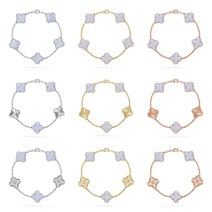 [Stellar Jewelry] CLOVER 5 MOTIF PURPLE CHALCEDONY BRACELET COLLECTION