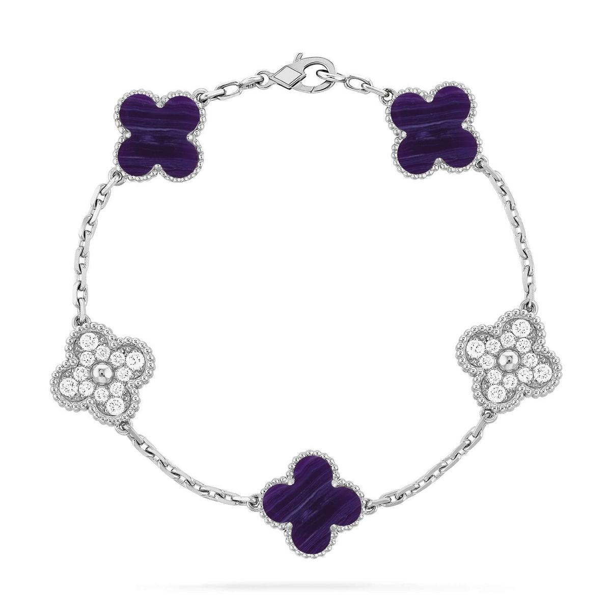 [Stellar Jewelry]CLOVER 5 MOTIF PURPLE STRIPES BRACELET COLLECTION