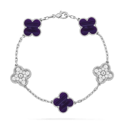 [Stellar Jewelry]CLOVER 5 MOTIF PURPLE STRIPES BRACELET COLLECTION