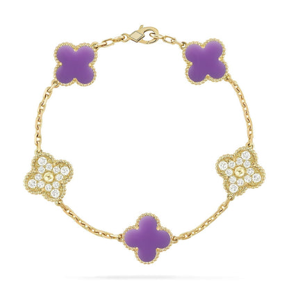 [Stellar Jewelry]CLOVER 5 MOTIF LIGHT PURPLE BRACELET COLLECTION
