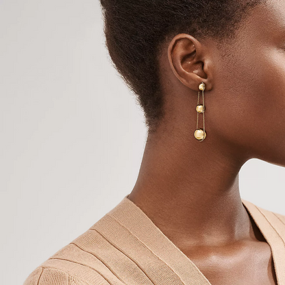 [Stellar jewels]TRIPLE DROP GOLD EARRINGS