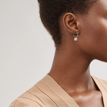 [Stellar jewels]PEARL HOOP SILVER EARRINGS