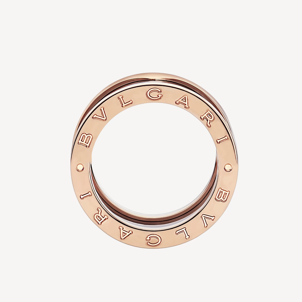 [Stellar Jewelry]ZERO 1 FOUR-BAND LOOPS AND BLACK CERAMIC SPIRAL PINK GOLD RING