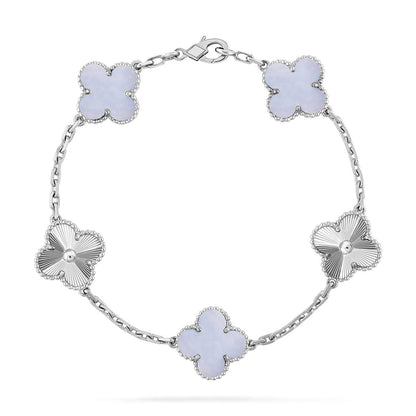 [Stellar Jewelry] CLOVER 5 MOTIF PURPLE CHALCEDONY BRACELET COLLECTION