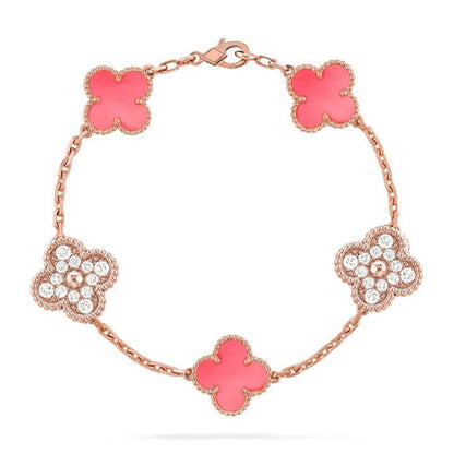 [Stellar Jewelry] CLOVER 5 MOTIFS  PINK MOP BRACELET COLLECTION