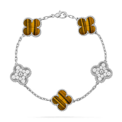 [Stellar Jewelry] CLOVER 5 MOTIFS TIGER EYE BRACELET COLLECTION