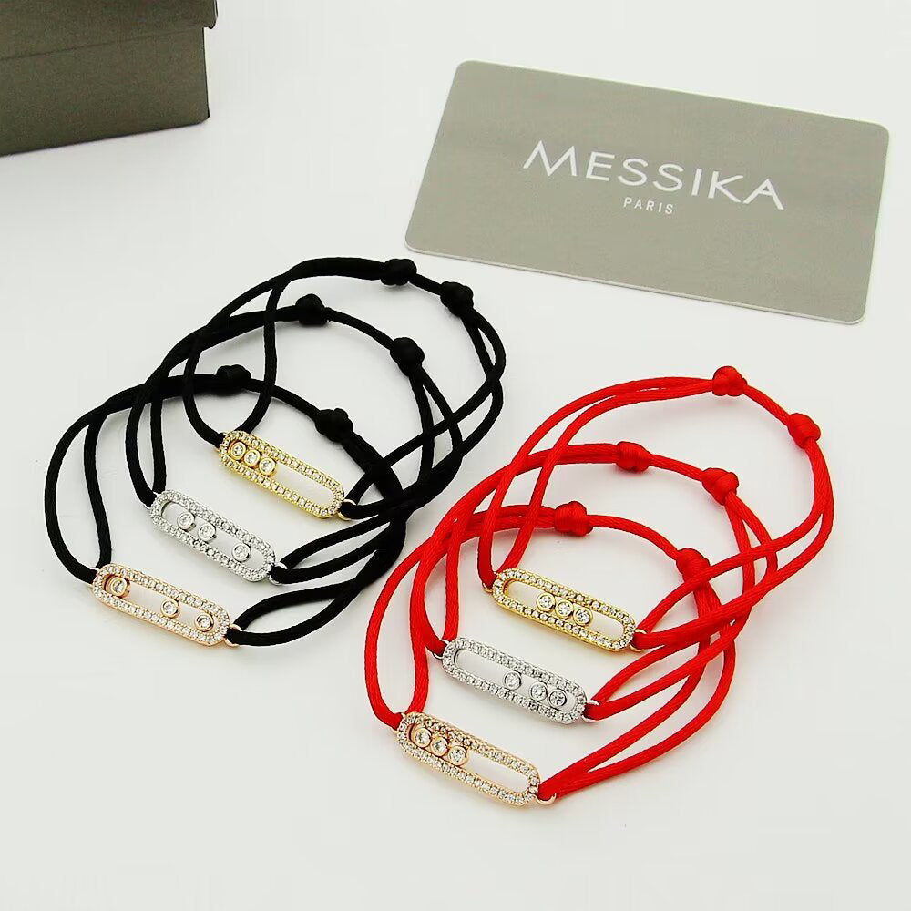 [Stellar Jewelry]Care(Medium-3.5mm) pink cord pavé bracelet