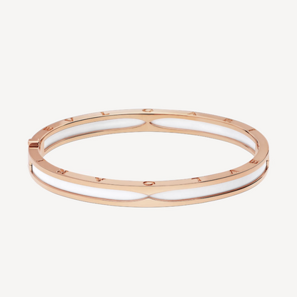 [Stellar Jewelry]ZERO 1 PINK GOLD WITH WHITE CERAMIC BRACELET