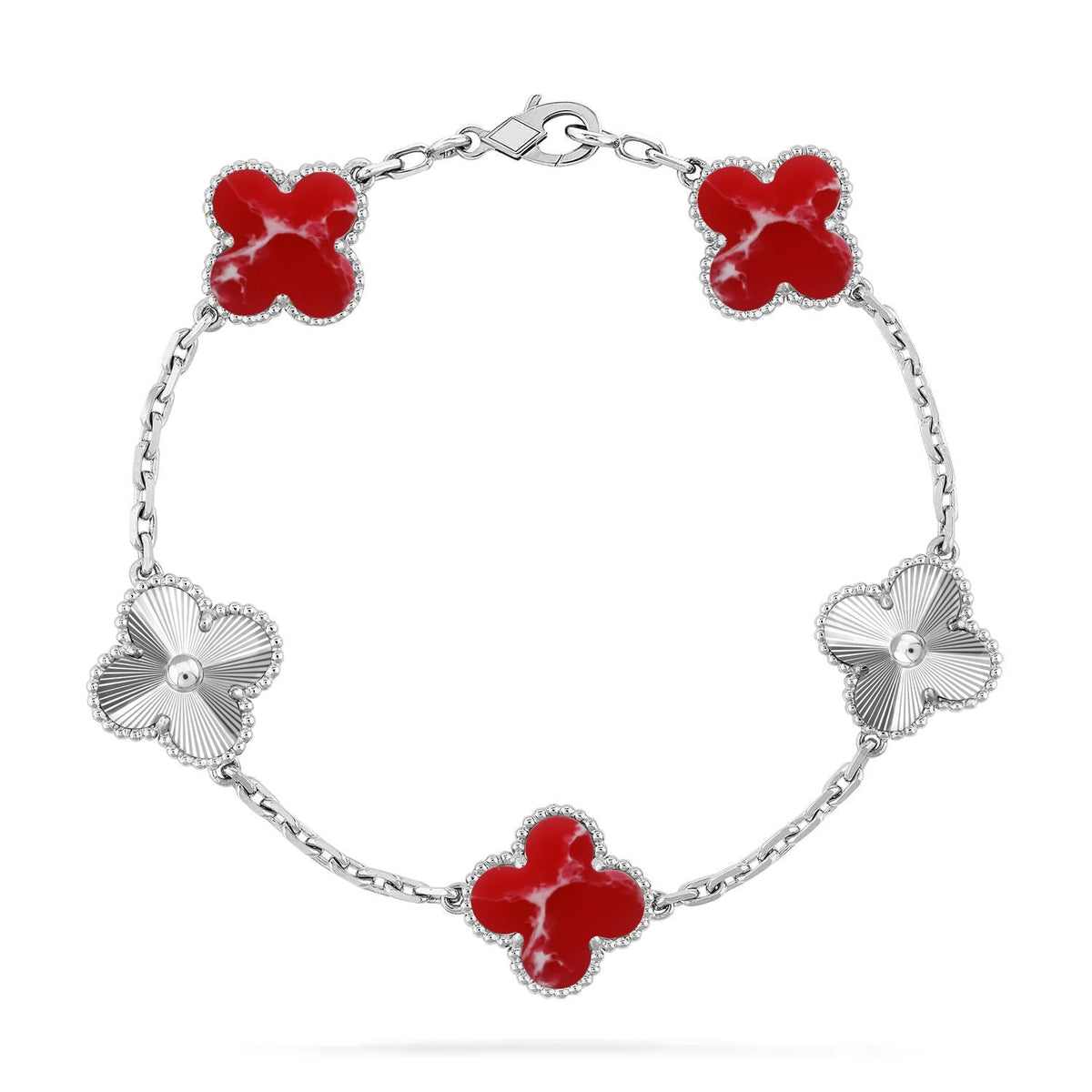[Stellar Jewelry]CLOVER 5 MOTIF RED PATTERN BRACELET COLLECTION