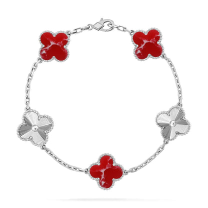 [Stellar Jewelry]CLOVER 5 MOTIF RED PATTERN BRACELET COLLECTION