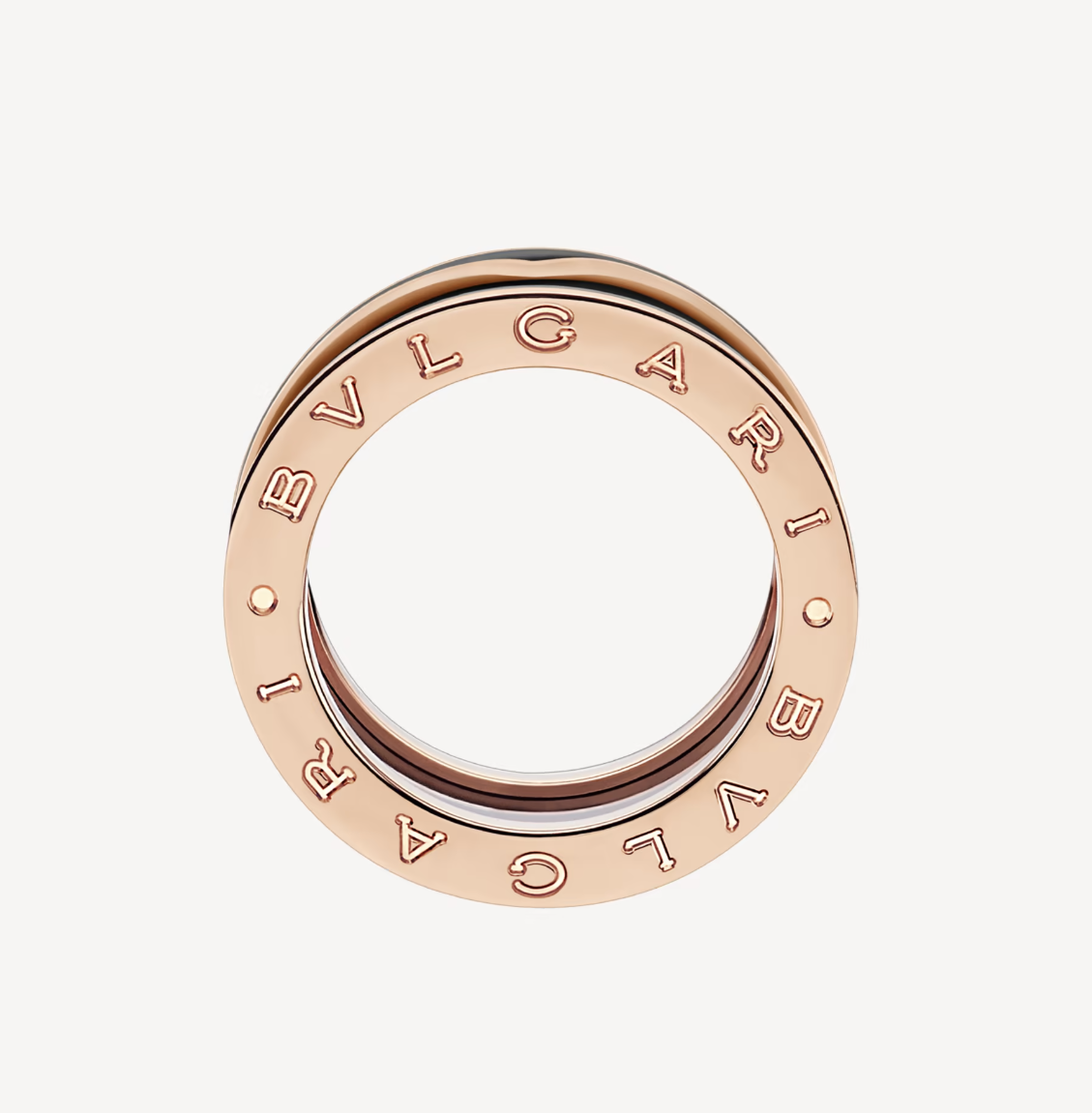 [Stellar Jewelry]ZERO 1 TWO-BAND WITH MATTE BLACK CERAMIC PINK GOLD RING